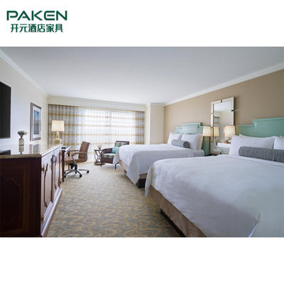 Hotel Resort Bedroom Furniture Sets Rattan Solid Wood Material