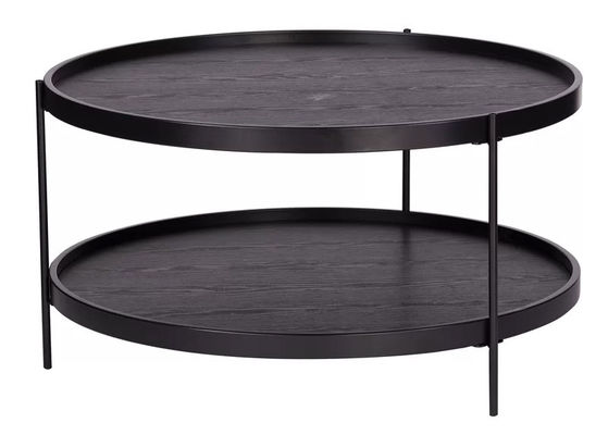 Modern Apartment Round Coffee / Tea Table Loose Furniture Simple Black