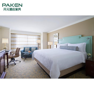 Hotel Resort Bedroom Furniture Sets Rattan Solid Wood Material