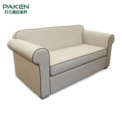 High Density Foam Beige White Apartment Hotel Sofa Bed