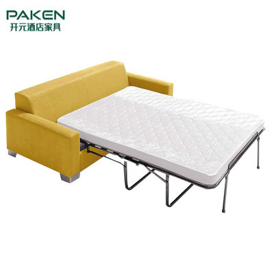 Commercial Modern Yellow Fabric Hotel Sofa Bed
