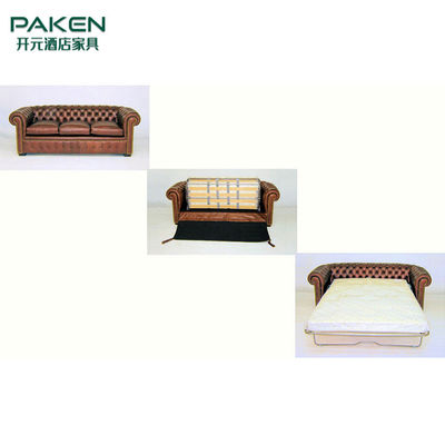 Metal Legs And Base Solid Wooden Hotel Sofa Bed