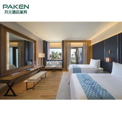 Natural Veneer Paken Hotel Bedroom Furniture Sets Concise Style