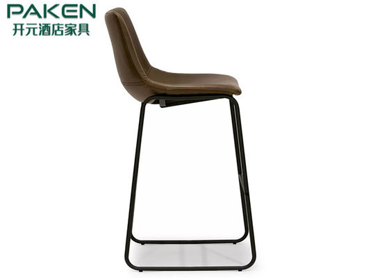 Hotel Restaurant Bucket Seat Style Bar &amp; Counter Stool Iron Base With Adjustable Foot Nail
