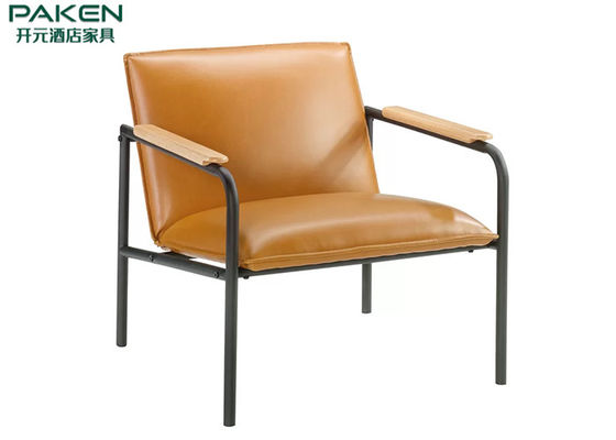Minimalist Single Lounge Armchair Iron Frame With Cushion Back Easy Put Antique Design