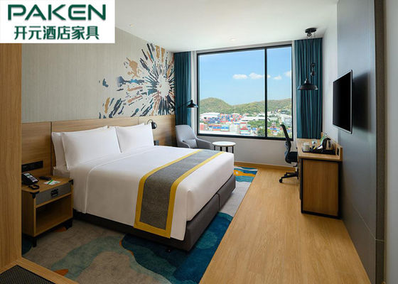 Holiday Inn Hotel Room Ashtree Veneer Furniture Minimalist Straight Line Customizable Color