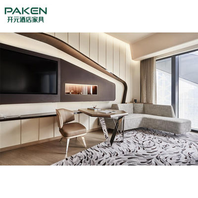 Five Star Hotel Bedroom Furniture Sets Modern Design Irregular Shape With Art Decorations